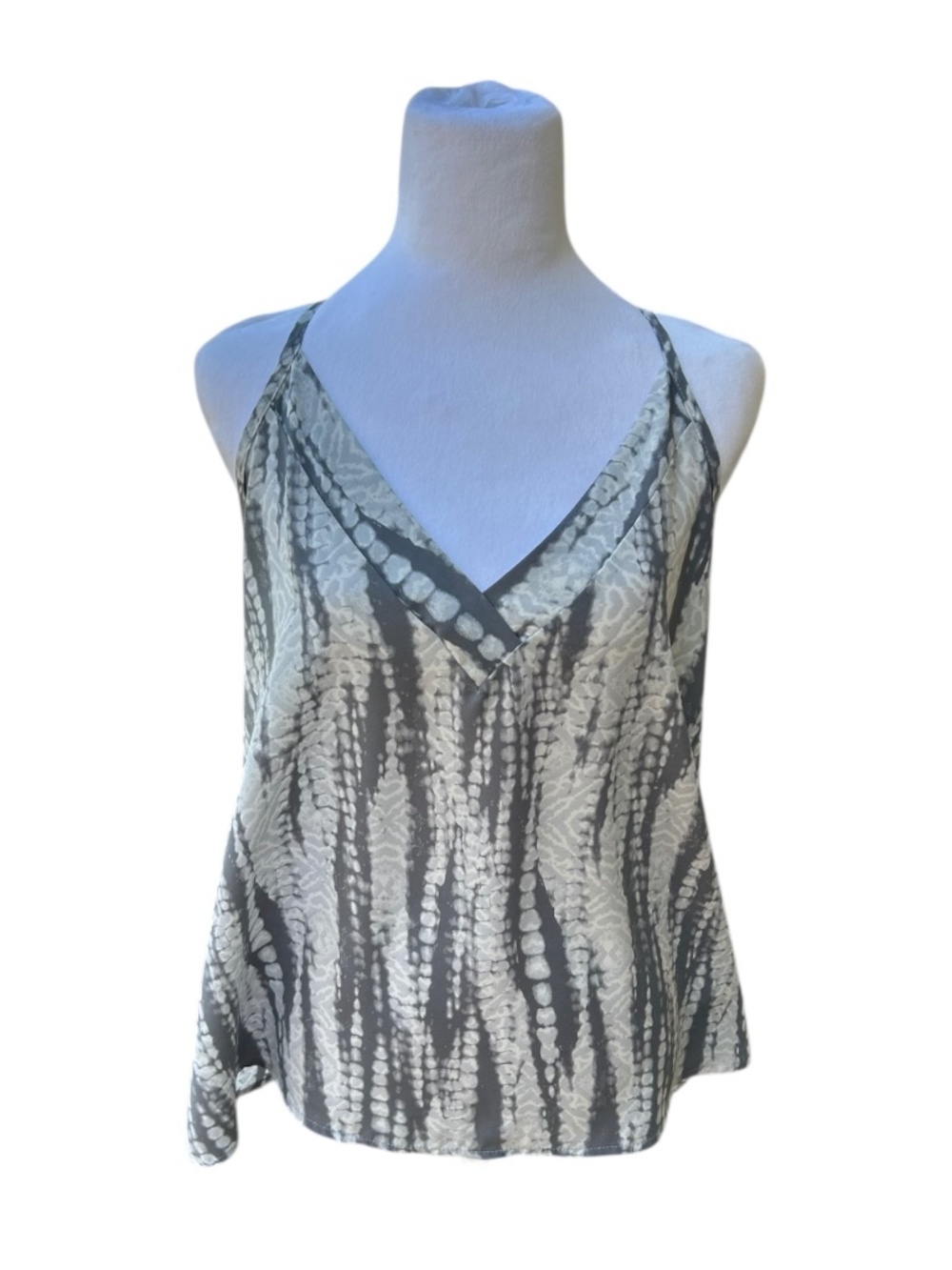 Tyche Gray Geometric Sleeveless Top-Size L